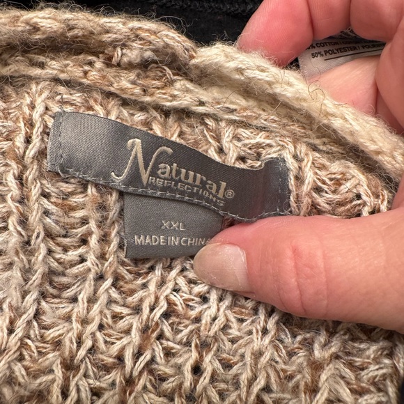 Preowned Natural Reflections Tan Button Cardigan Size XXL Item #PHK7408 Bust 25” - Picture 3 of 4